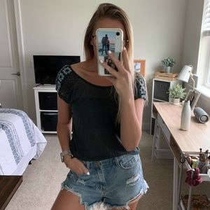Loose Fit Trendy Navy Top